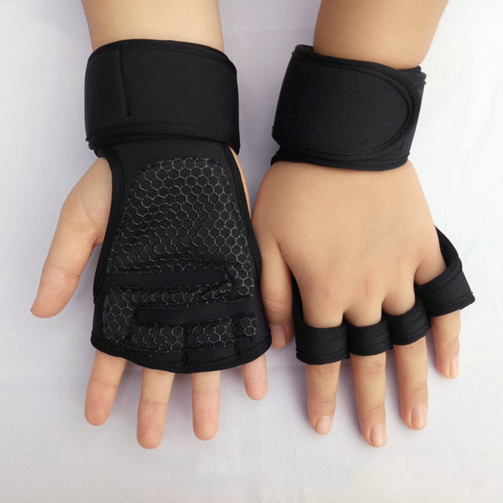 Anti-Skid Leather Weight Lifting Hand Guard Gloves