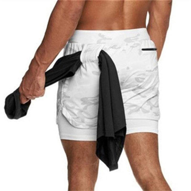 Running Shorts Men 2 In 1 Double-deck Quick Dry gym