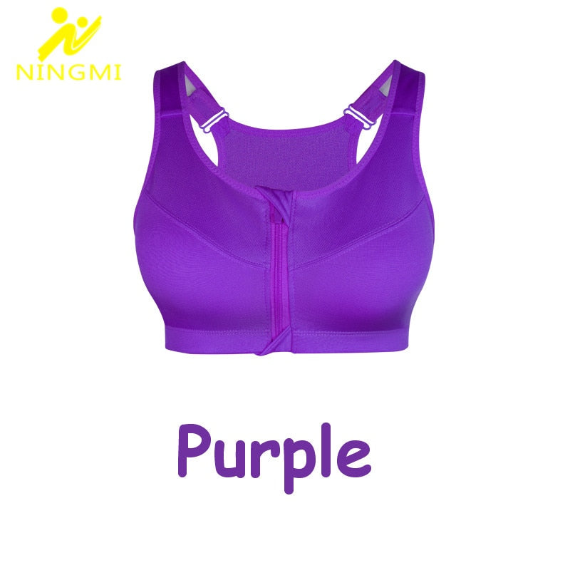 Sports Bra Hot Women Gym Fitness Zipper