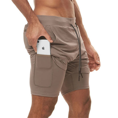 Running Shorts Men 2 In 1 Double-deck Quick Dry gym