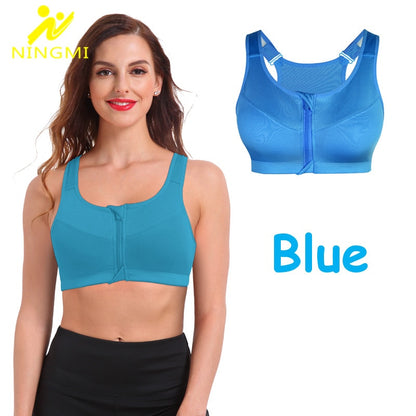 Sports Bra Hot Women Gym Fitness Zipper