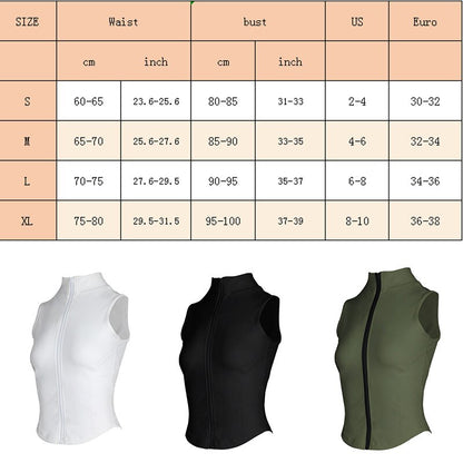 Athletic Zip Up Sweat Vest Jacket Sleeveless Running Yoga