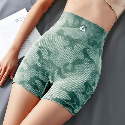 Camo Seamless Shorts Women High Waist Yoga