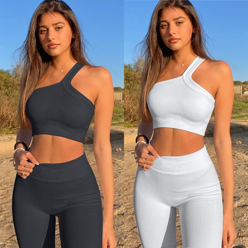 Seamless Yoga Set Female Women Crop Top