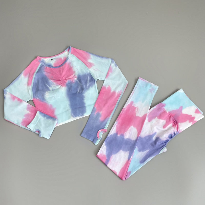 Tie Dyeing Women Sportswear Yoga Set Workout