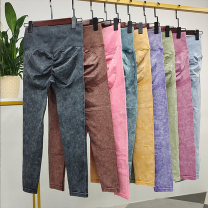 Washed Jean Yoga Pants Push Up Leggings