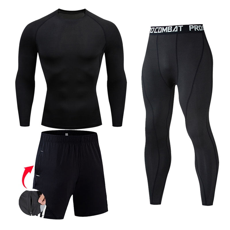 Men Compression Sportswear Suits Gym Tights