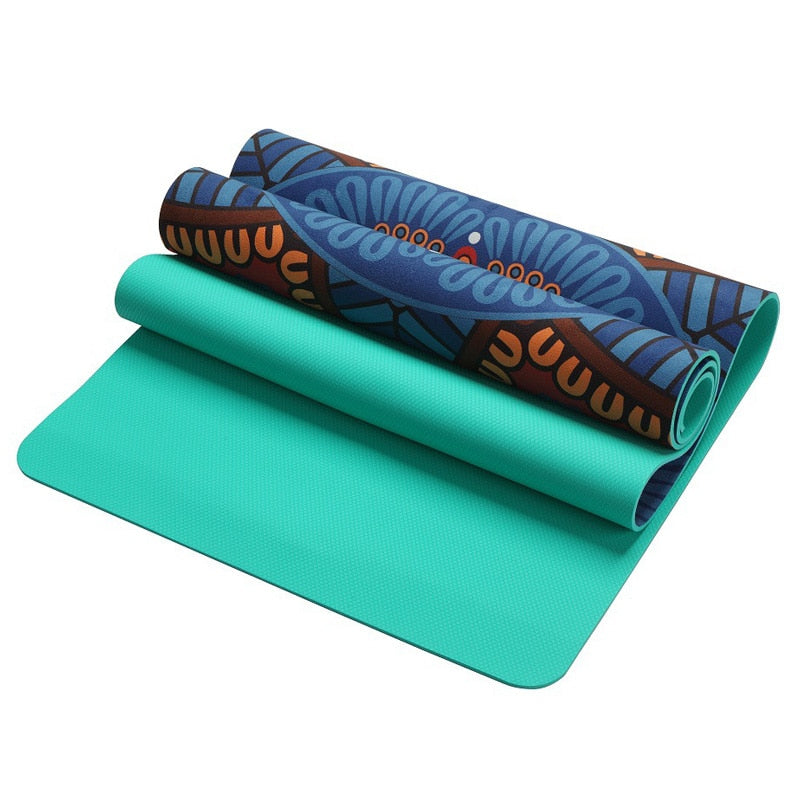 Lotus Pattern Suede TPE Yoga Mat Pad Non-slip Slimming