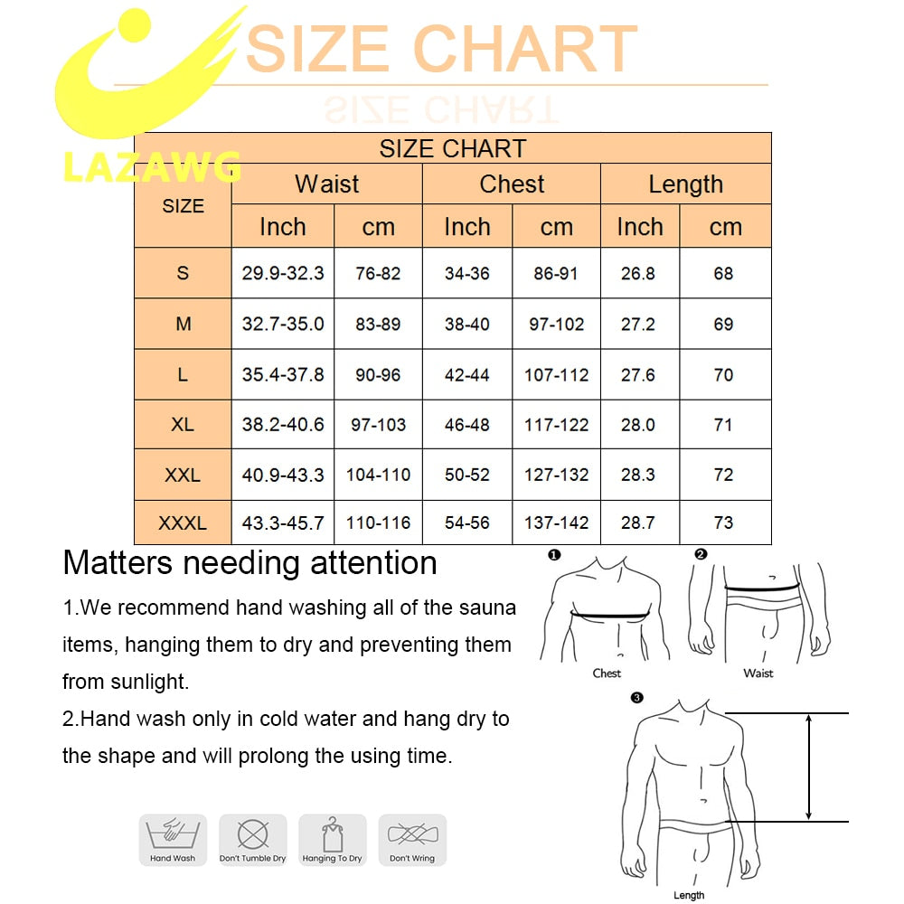 Men Waist Trainer Tops Hot Sauna Slimming Corset