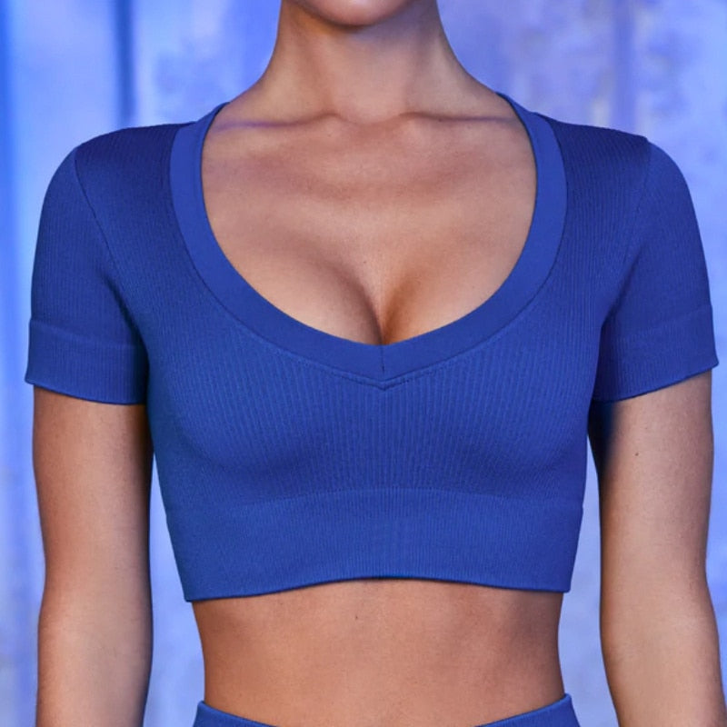 Seamless Yoga Set Female Women Crop Top