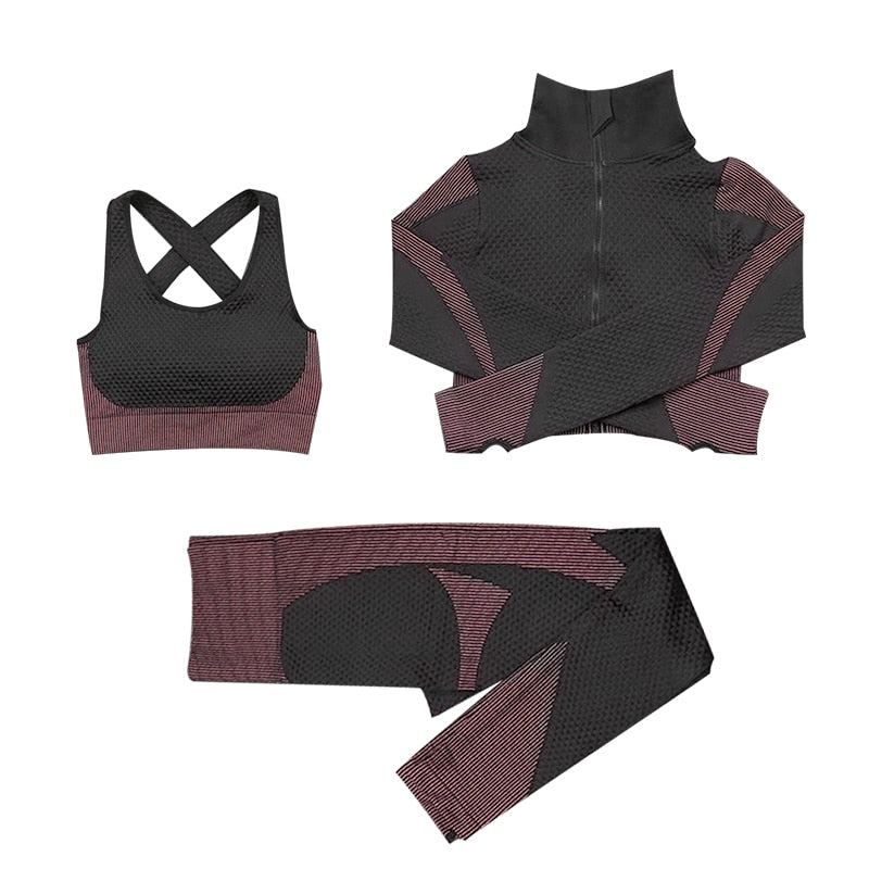 Women Fitness Sport Yoga Suit Seamless Women Yoga Sets