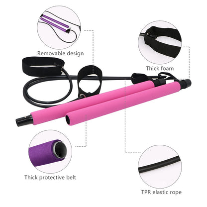 Fitness Yoga Pilates Bar Stick CrossFit Resistance Bands