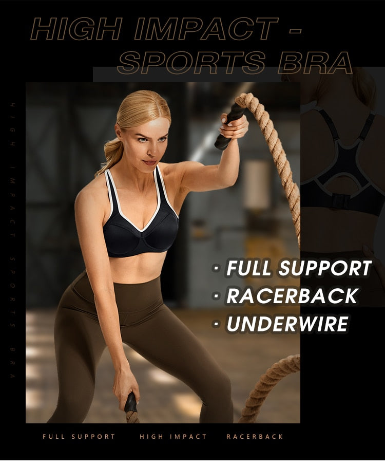 Sports Bra Women Polyamide Full Support High Impact