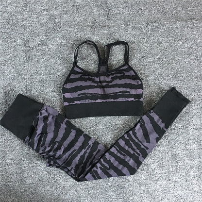 Tiger Seamless Female Yoga Sets Sportswear Tracksuit