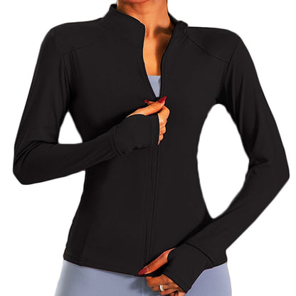 Women's Zipper Long Sleeve Stretchy