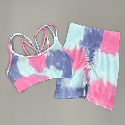 Tie Dyeing Women Sportswear Yoga Set Workout