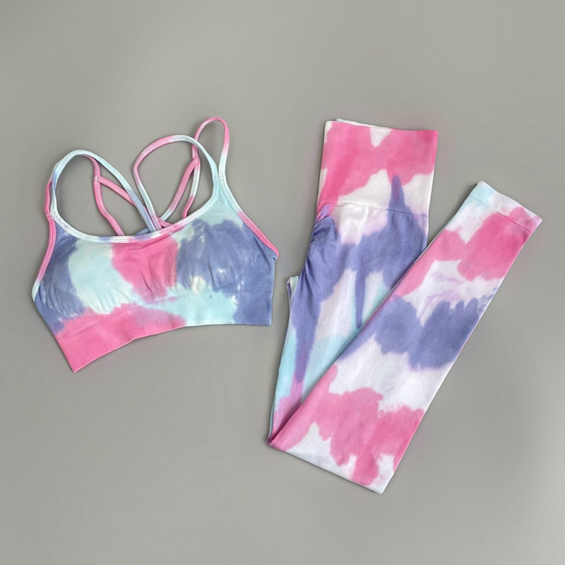 Tie Dyeing Women Sportswear Yoga Set Workout