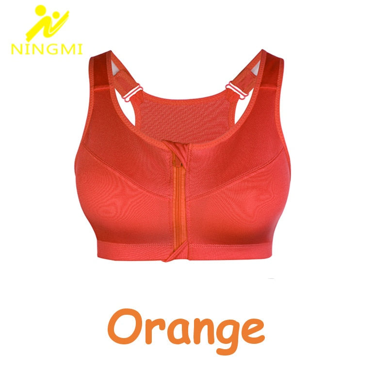 Sports Bra Hot Women Gym Fitness Zipper