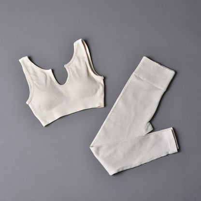 Ribbing Seamless Sport Set Women Two Piece