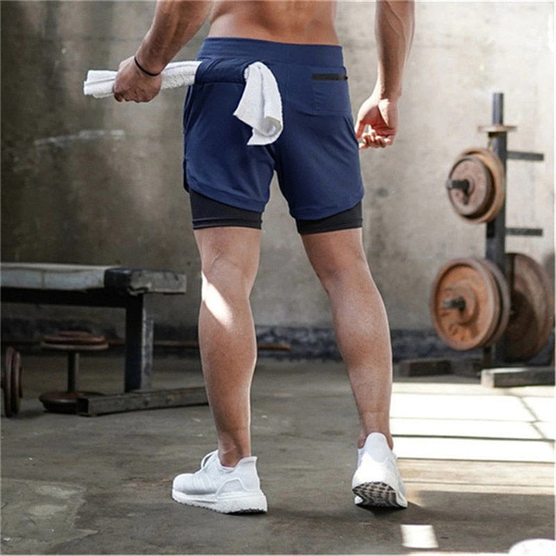 Running Shorts Men 2 In 1 Double-deck Quick Dry gym