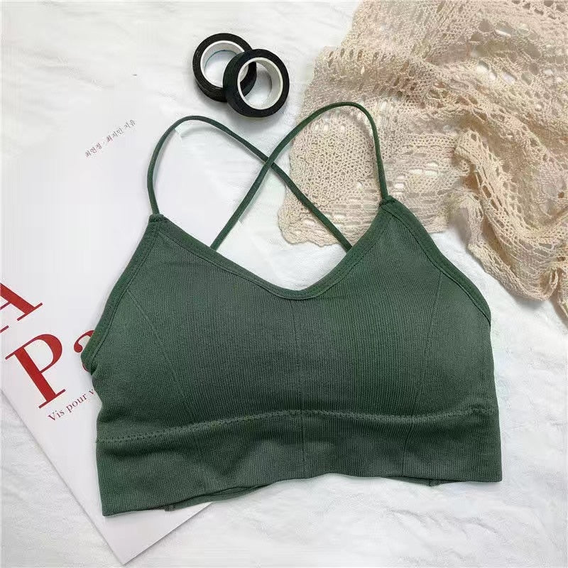 Women Cross Back Sports Bras Thin Straps