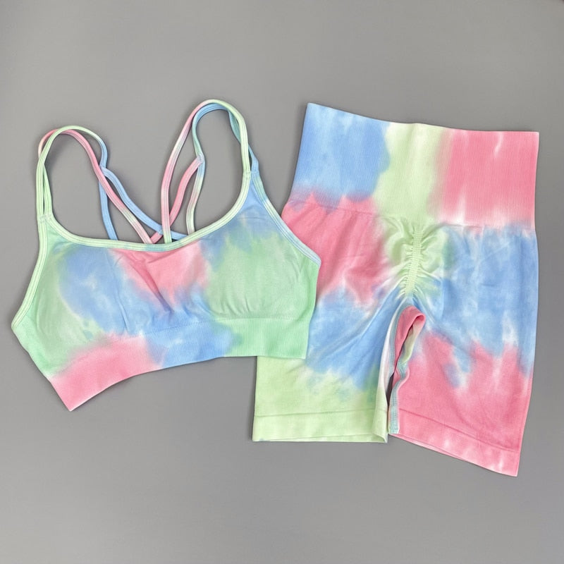 Tie Dyeing Women Sportswear Yoga Set Workout