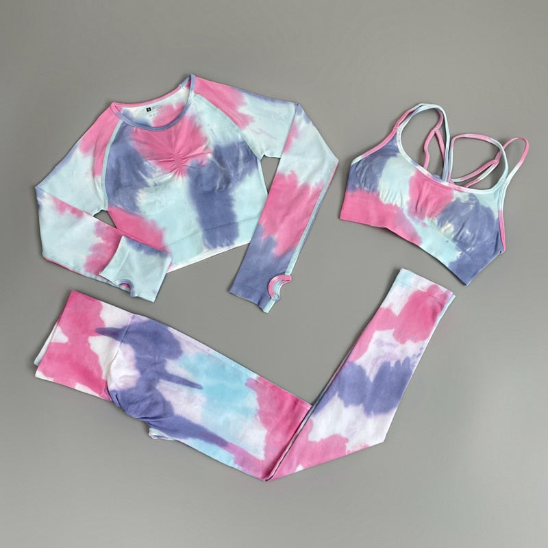 Tie Dyeing Women Sportswear Yoga Set Workout