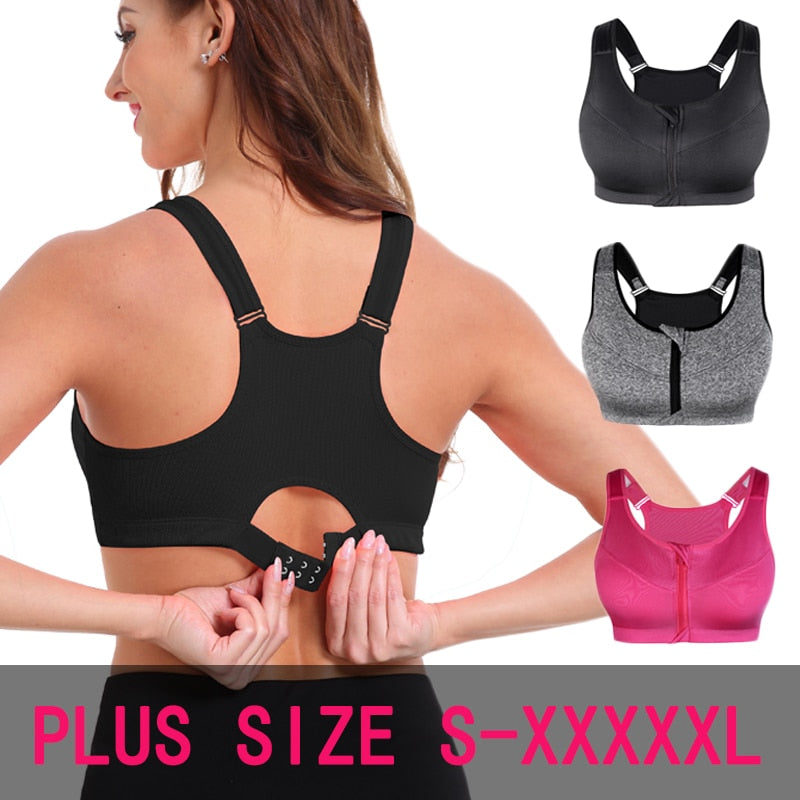 Sports Bras Hot Women Zipper Push Up Vest