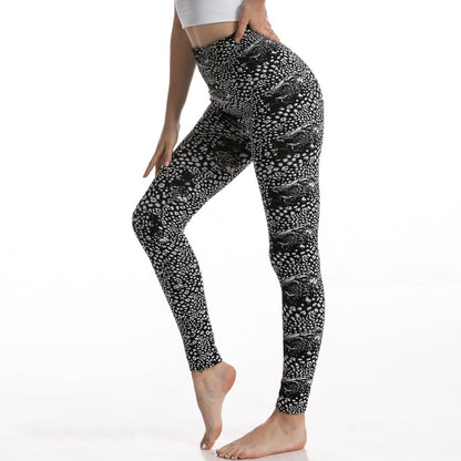 Sports Pants Sexy Leggings High Waist Plaid Printed