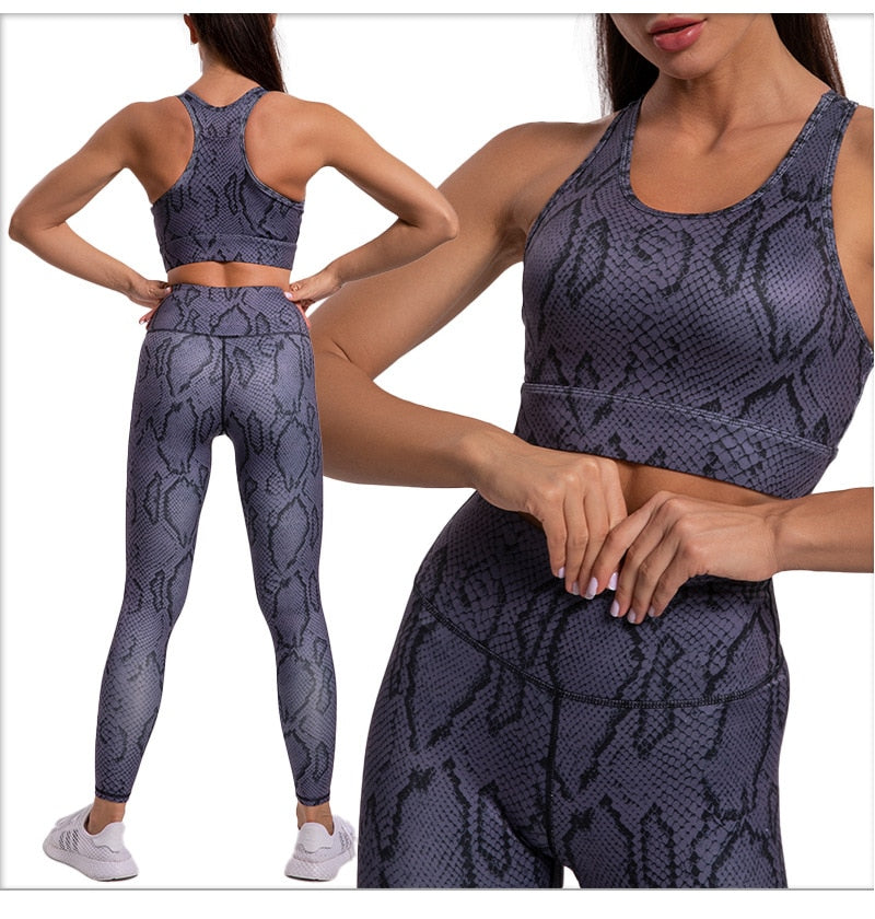 Leopard Print Yoga Set Women Clothing Pants Suit