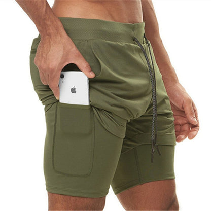 Running Shorts Men 2 In 1 Double-deck Quick Dry gym