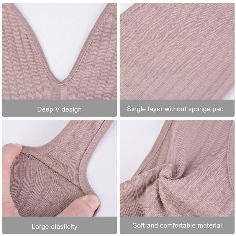 Deep V neck Bra Sexy Lingerie Seamless Bras