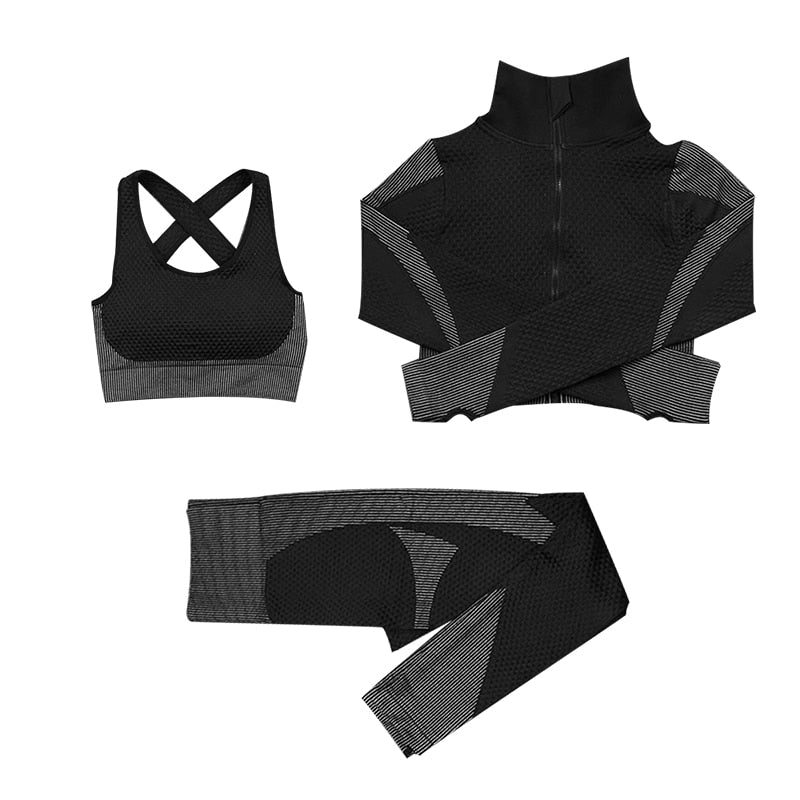 Women Fitness Sport Yoga Suit Seamless Women Yoga Sets