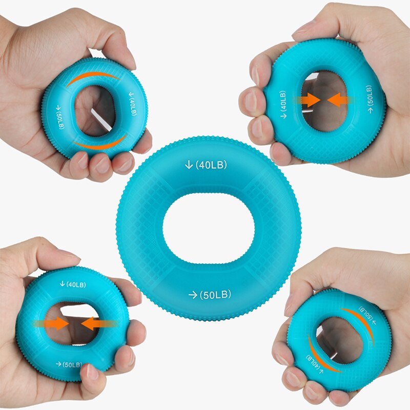 Hand Exerciser Train Fingers Strength Silicone Grip Ring