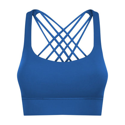 Shockproof Cross Straps Running Gym Sport Bras