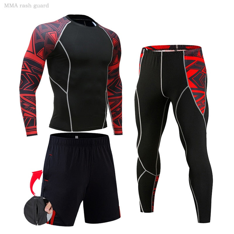 Men Compression Sportswear Suits Gym Tights