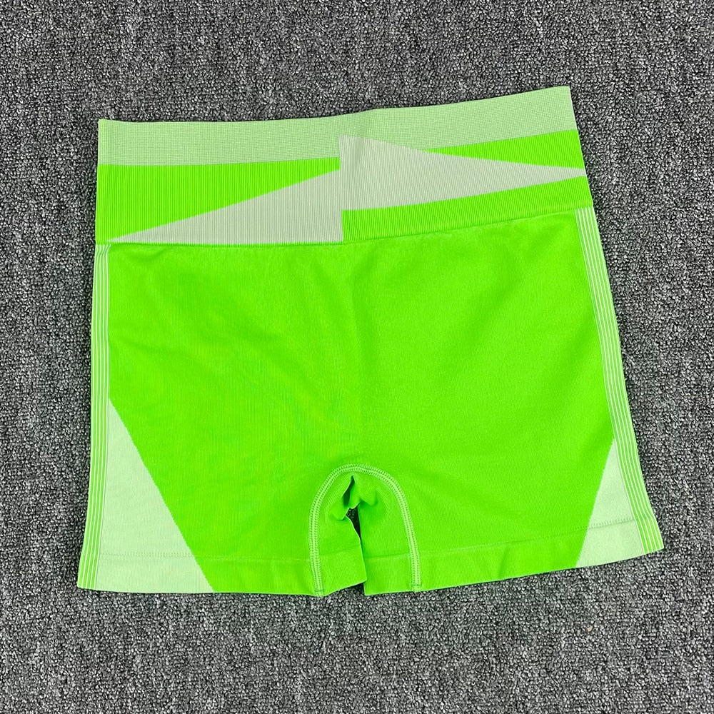 NEW Women Yoga Set Sport Bra and Shorts fluorescent