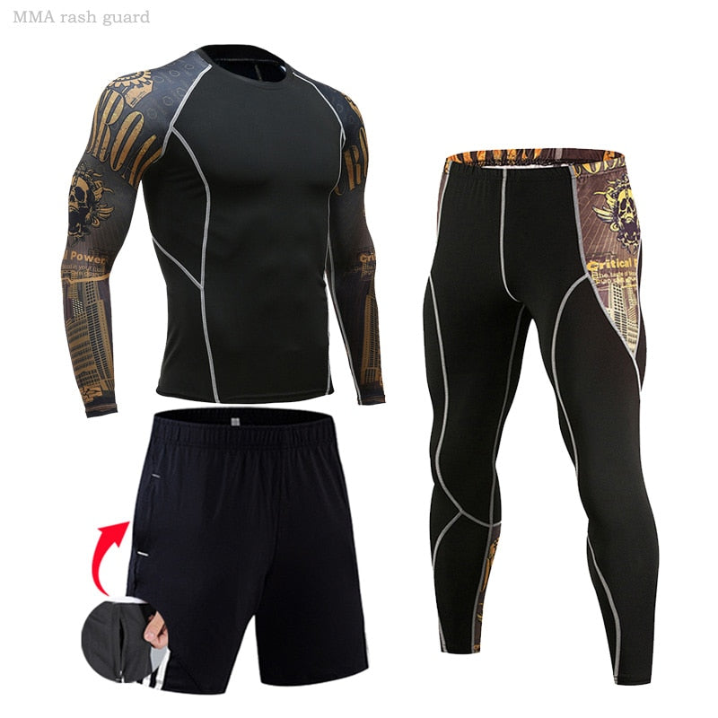 Men Compression Sportswear Suits Gym Tights