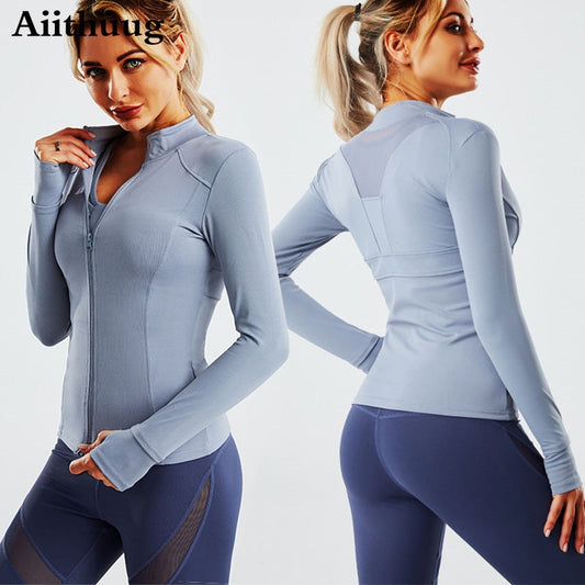 Women's Zipper Long Sleeve Stretchy