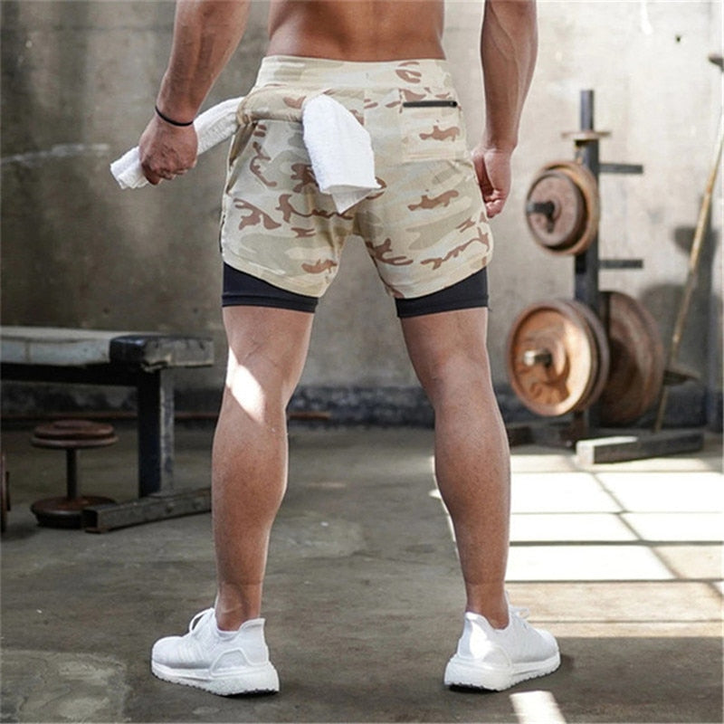 Running Shorts Men 2 In 1 Double-deck Quick Dry gym