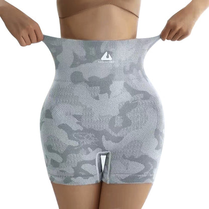 Camo Seamless Shorts Women High Waist Yoga