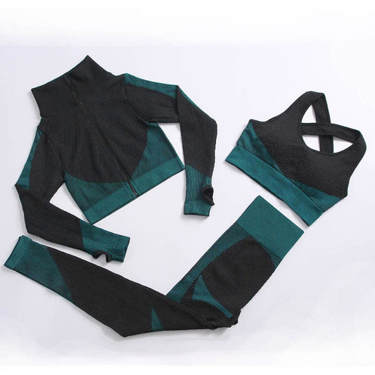 Yoga set seamless women sportswear yoga coat