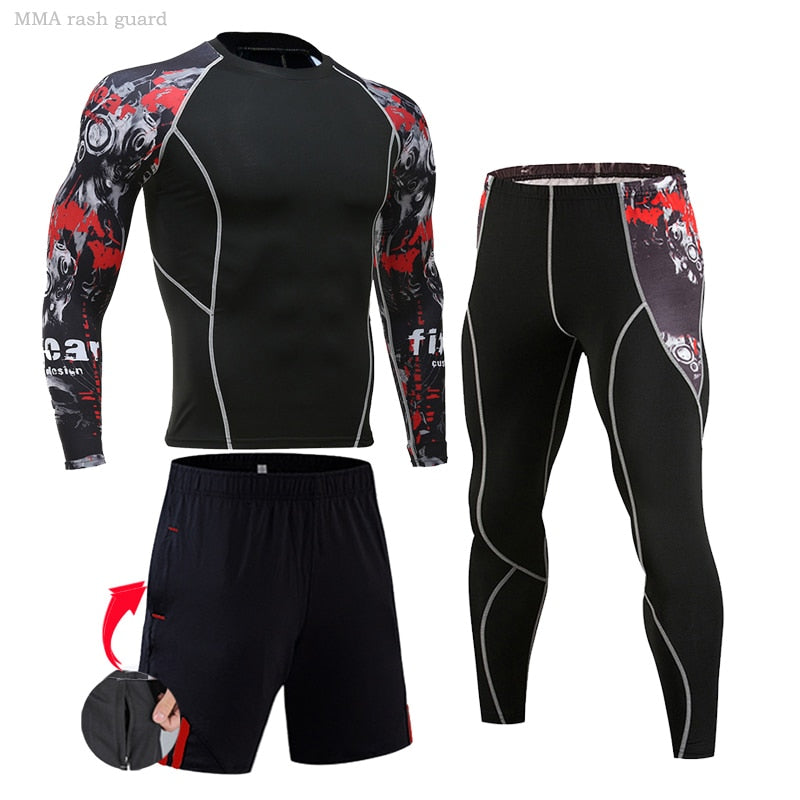 Men Compression Sportswear Suits Gym Tights