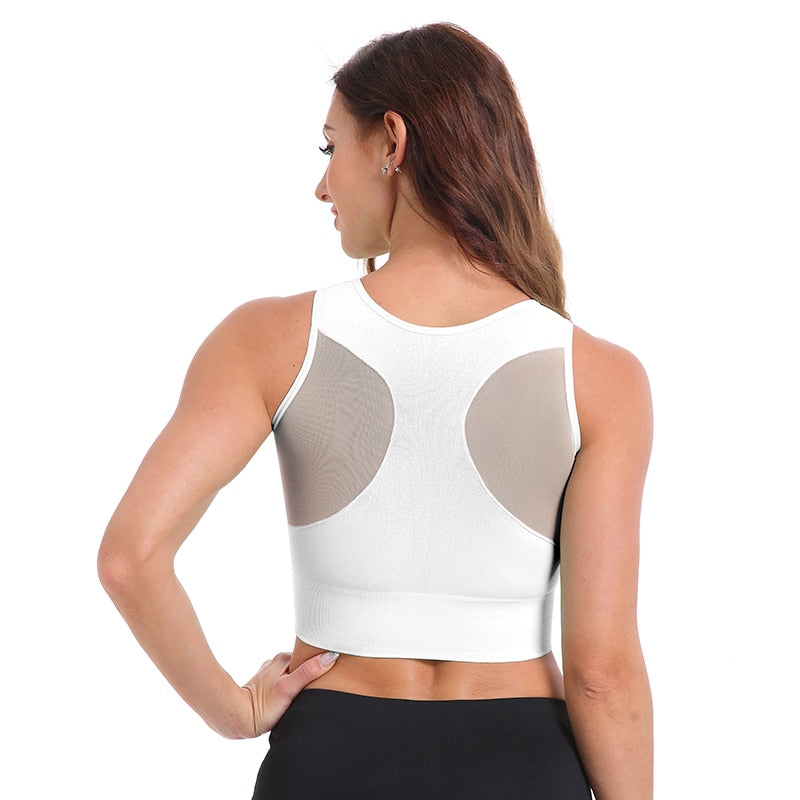 Women Yoga Shirts Breathable Mesh