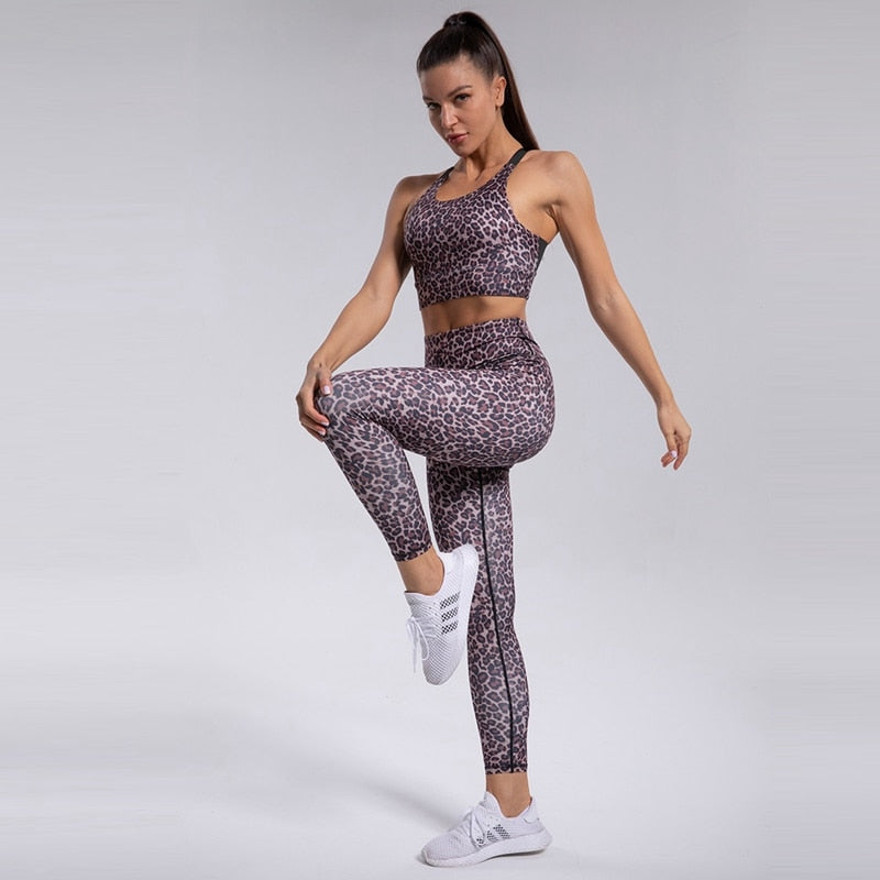 Leopard Yoga Suit for Fitness Women Sportwear Workout