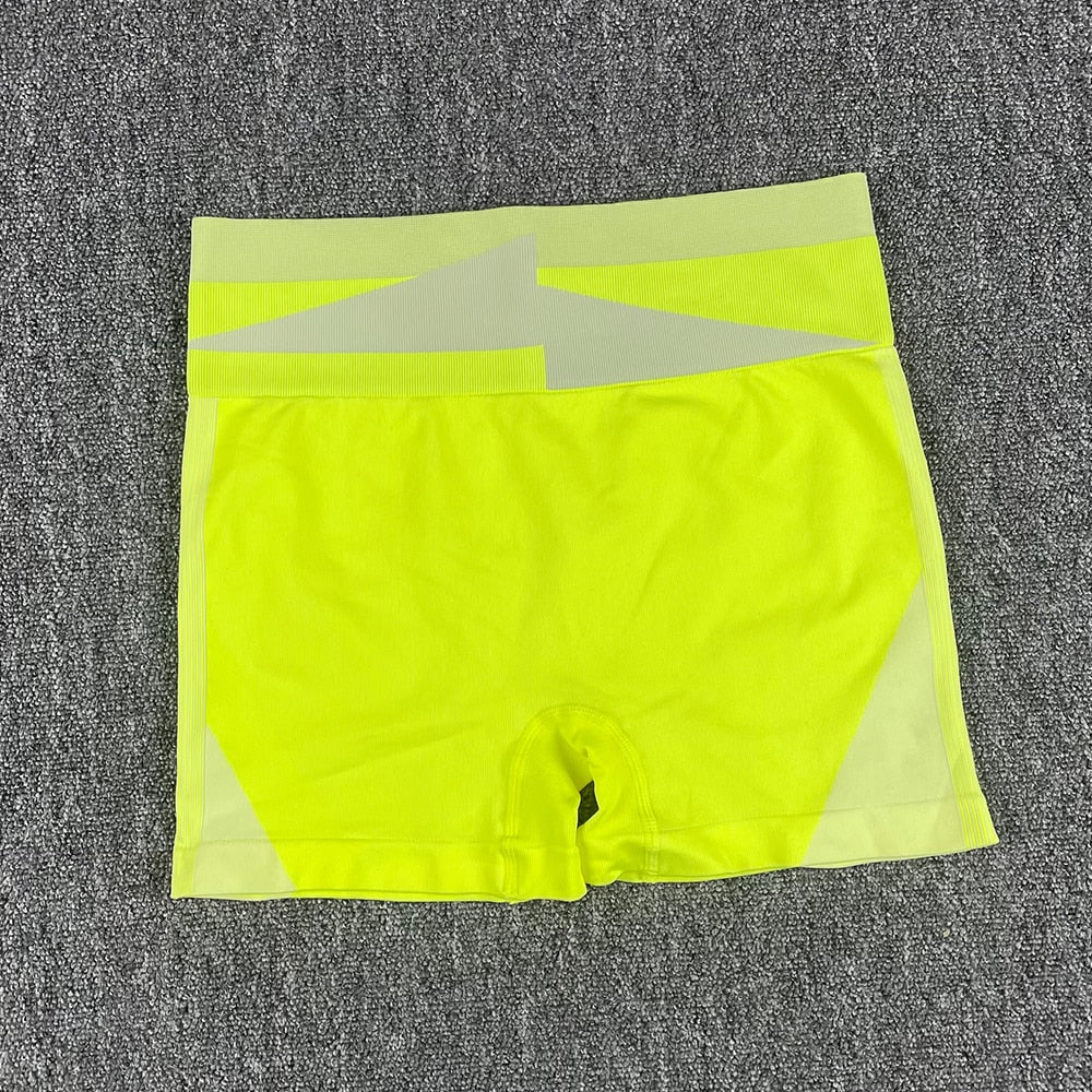 NEW Women Yoga Set Sport Bra and Shorts fluorescent