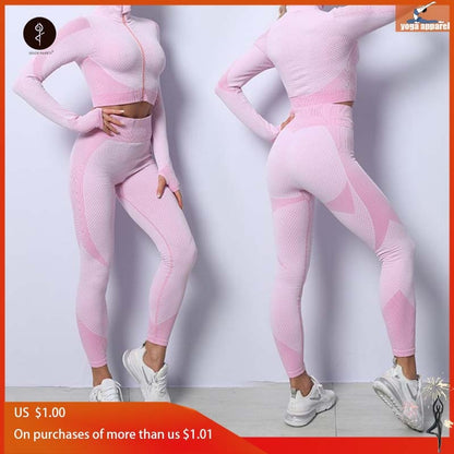 Seamless Women Yoga Gym Sports Suits Fitness