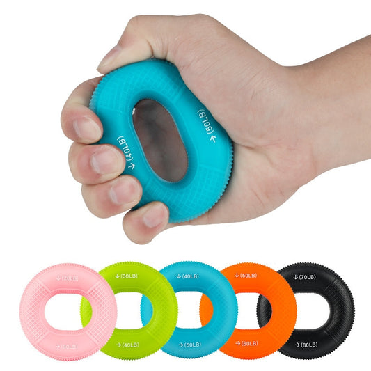 Hand Exerciser Train Fingers Strength Silicone Grip Ring