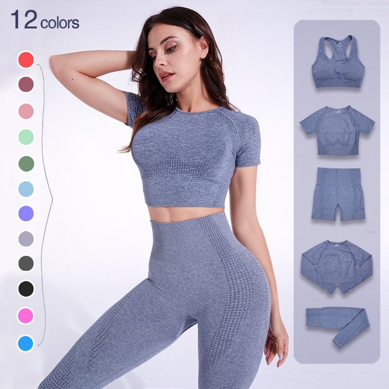 Seamless Women Yoga Set Workout Sportswear Gym