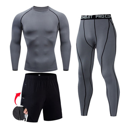 Men Compression Sportswear Suits Gym Tights